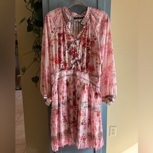 Dalia Macphee dress - size Large - Floral Pink Dress, like new